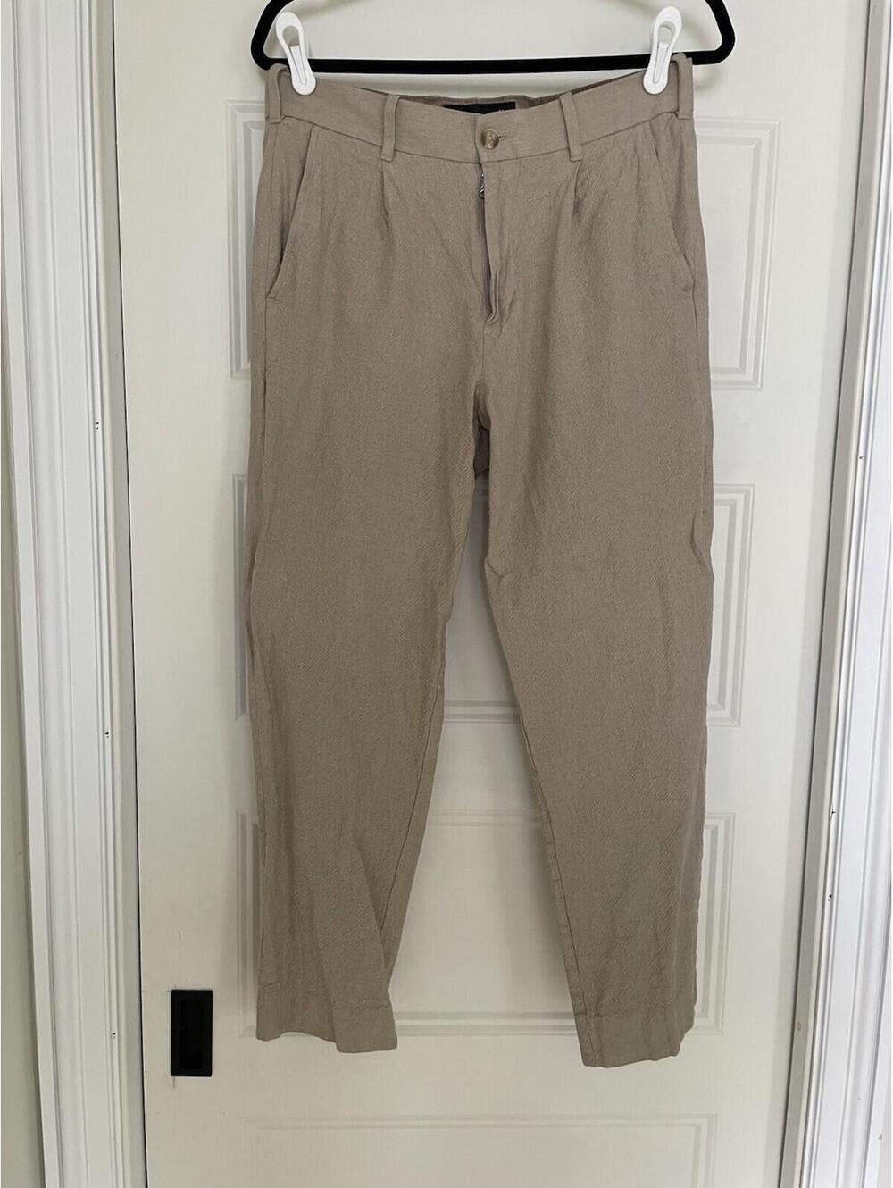 Abercrombie & Fitch Men Linen Pleated Suit Pants 31